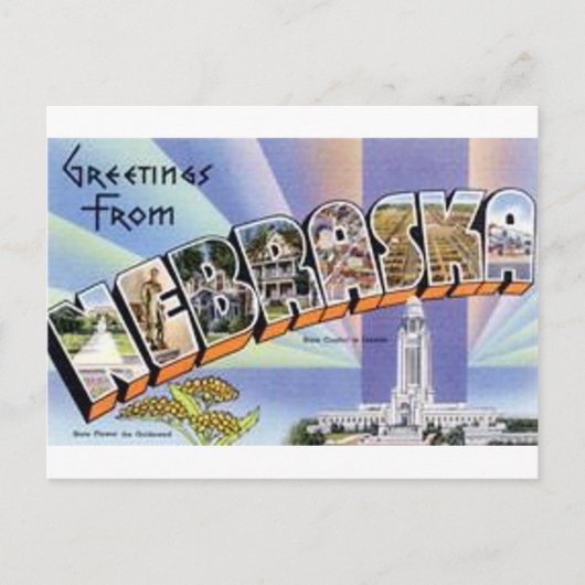 Carte Postale Salutations Du Nebraska (Devant)
