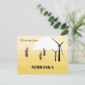 Carte Postale Salutations du Nebraska State Sunny Yellow Shades (Debout devant)