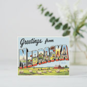 Carte Postale Salutations du Nebraska Vintage (Debout devant)