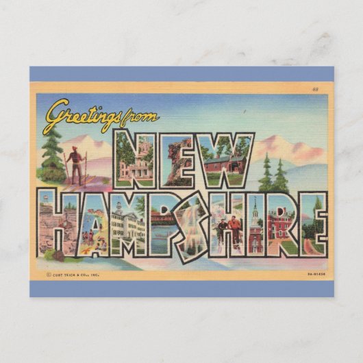 Carte Postale Salutations du New Hampshire (Devant)