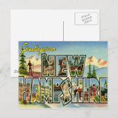 Carte Postale Salutations Du New Hampshire (Devant / Derrière)