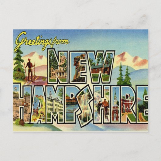 Carte Postale Salutations Du New Hampshire (Devant)