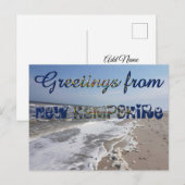 Carte Postale Salutations du New Hampshire State Flag Hearts USA (Devant / Derrière)