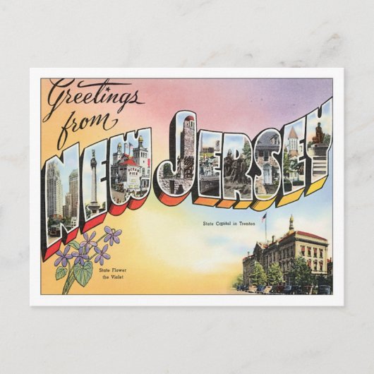 Carte Postale Salutations Du New Jersey (Devant)