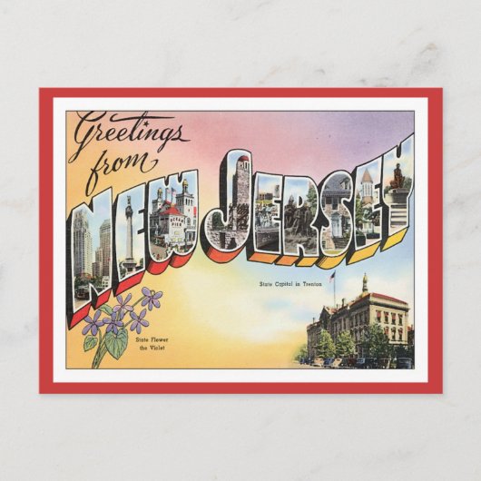 Carte Postale Salutations Du New Jersey (Devant)