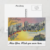 Carte Postale Salutations du New Jersey (Devant / Derrière)
