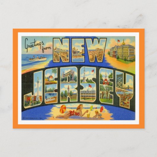 Carte Postale Salutations Du New Jersey (Devant)