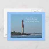 Carte Postale Salutations du New Jersey - Barnegat Light (Devant / Derrière)