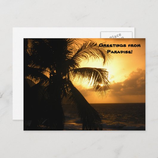 Carte Postale Salutations du Paradis (Devant / Derrière)