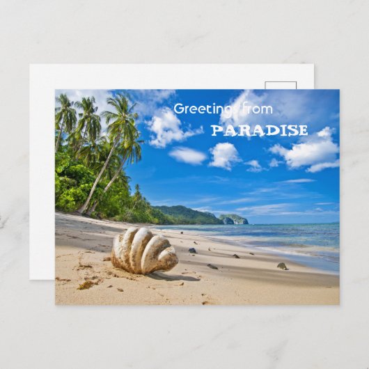 Carte Postale Salutations du Paradis (Devant / Derrière)