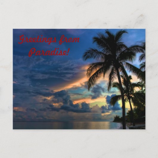 Carte Postale Salutations du Paradis (Devant)