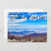 Carte Postale Salutations Du Parc National De Shenandoah (Devant / Derrière)