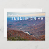Carte Postale Salutations Du Parc National De Shenandoah (Devant / Derrière)