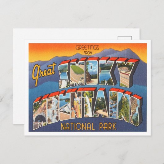 Carte Postale Salutations du parc national des Great Smoky Mount (Devant / Derrière)