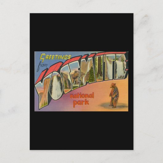 Carte Postale Salutations Du Parc National Yosemite (Devant)
