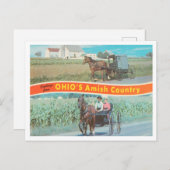 Carte Postale Salutations du pays Amish de l'Ohio, Ohio (Devant / Derrière)