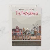 Carte Postale Salutations Du Pays-Bas (Devant / Derrière)