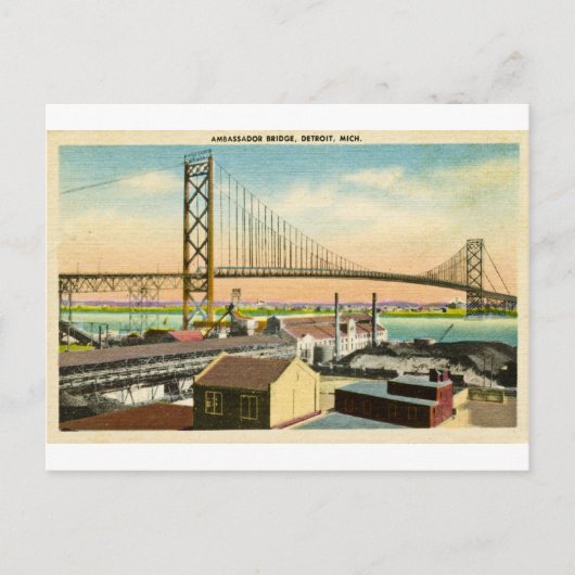 Carte Postale Salutations du pont Ambassador Detroit (Devant)