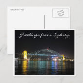 Carte Postale salutations du pont de sydney (Devant / Derrière)