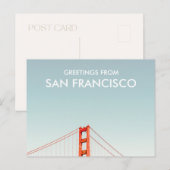 Carte Postale Salutations du pont Golden Gate de San Francisco (Devant / Derrière)