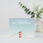 Carte Postale Salutations du pont Golden Gate de San Francisco (Debout devant)
