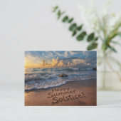 Carte Postale Salutations du solstice d'été Plage d'écriture (Debout devant)