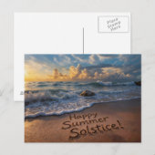 Carte Postale Salutations du solstice d'été Plage d'écriture (Devant / Derrière)