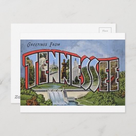 Carte Postale Salutations Du Tennessee (Devant / Derrière)
