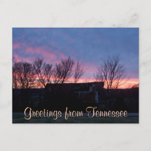 Carte Postale SALUTATIONS DU TENNESSEE photo de coucher de solei
