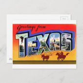 Carte Postale Salutations Du Texas (Devant / Derrière)