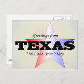 Carte Postale Salutations du Texas (Devant / Derrière)