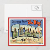 Carte Postale Salutations Du Texas (Devant / Derrière)