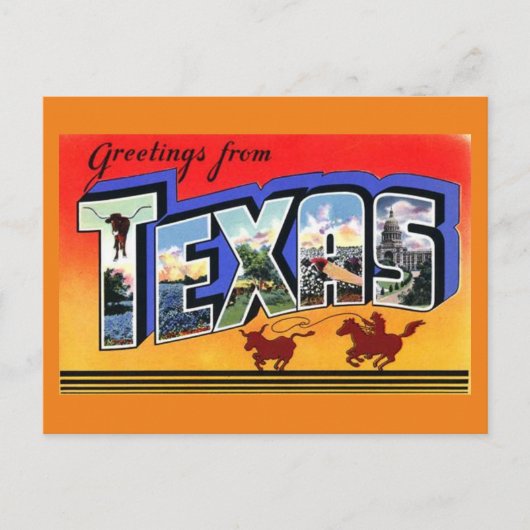 Carte Postale Salutations Du Texas (Devant)