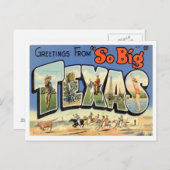 Carte Postale Salutations Du Texas (Devant / Derrière)
