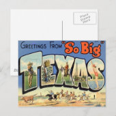 Carte Postale Salutations Du Texas (Devant / Derrière)