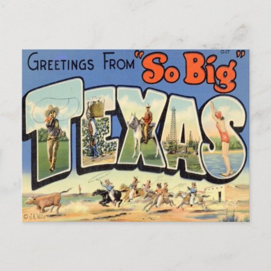 Carte Postale Salutations Du Texas (Devant)