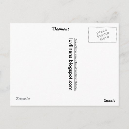 Carte Postale Salutations du Vermont (Dos)