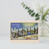 Carte Postale Salutations du Vermont Grande Lettre Vintage (Debout devant)
