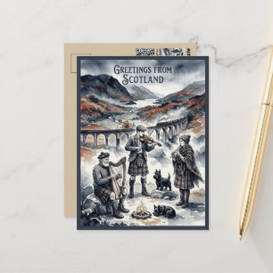 Carte Postale Salutations du viaduc de Glenfinnan en Écosse