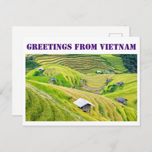 Carte Postale Salutations du Vietnam (Devant / Derrière)