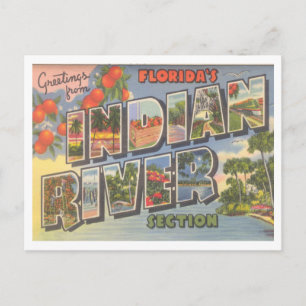 Carte Postale Salutations du Vintage de la rivière Indian en Flo