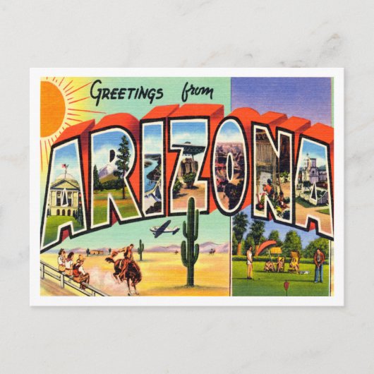 Carte Postale Salutations du Vintage voyage Arizona (Devant)