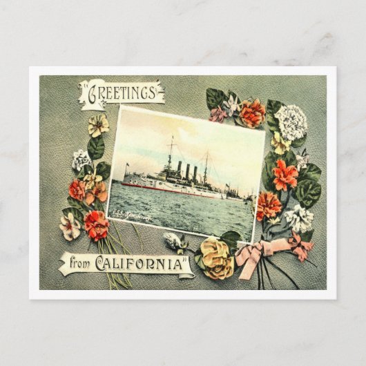 Carte Postale Salutations du Vintage voyage californien (Devant)
