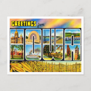 Carte Postale Salutations du Vintage voyage de l'Iowa