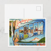 Carte Postale Salutations du Vintage voyage de l'Oregon (Devant / Derrière)