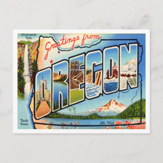 Carte Postale Salutations du Vintage voyage de l'Oregon (Devant)