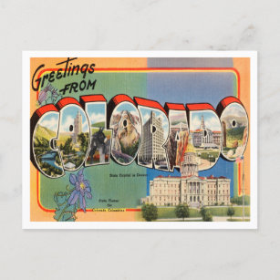 Carte Postale Salutations du Vintage voyage du Colorado