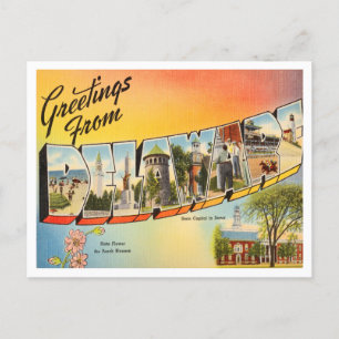 Carte Postale Salutations du Vintage voyage du Delaware