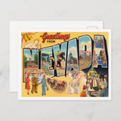 Carte Postale Salutations du Vintage voyage du Nevada (Devant / Derrière)