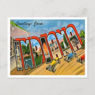 Carte Postale Salutations du Vintage voyage Indiana